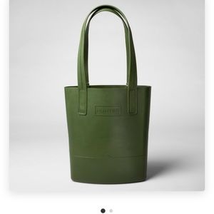 Hunter green rubber tote bag